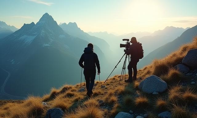 Kamerateam von Alpine Reel Media beim Dreh in den Schweizer Alpen