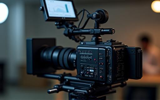 Professionelles Kamera-Rig mit Monitor und Follow Focus
